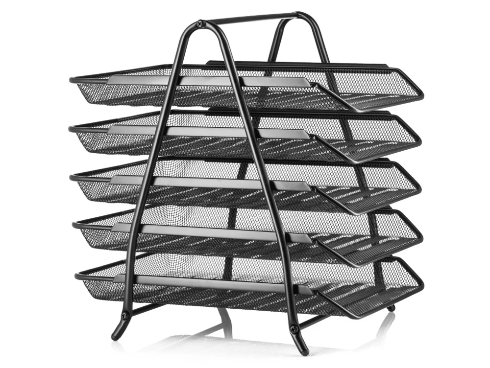 
Steel Mesh 5-Tier Shelf Tray Organizer for Desktop 