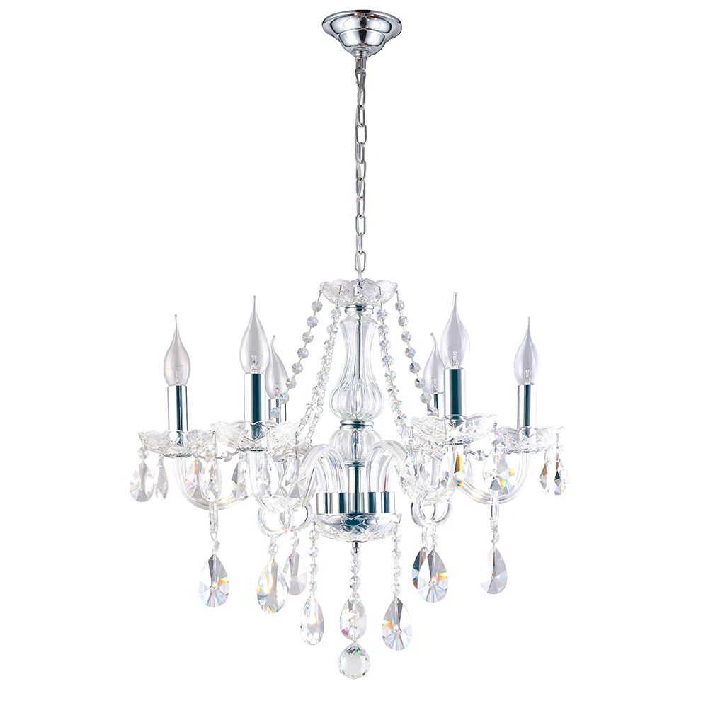 Modern Amazon Hot Products Contemporary Elegant 6 lights pendants K9 crystal chandelier light