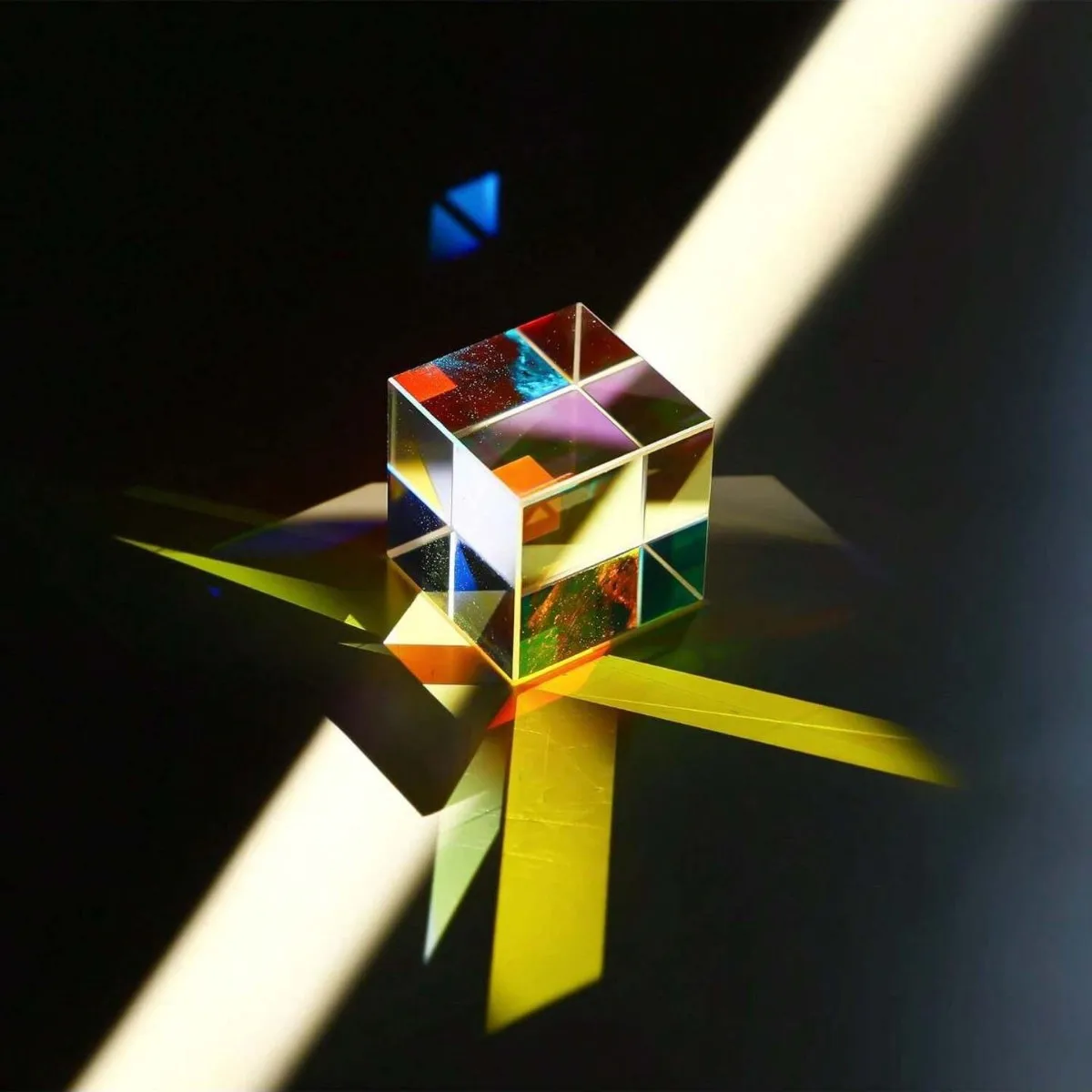 Colorful White Crystal Prism Six-Sided Bright Light Combine Glass