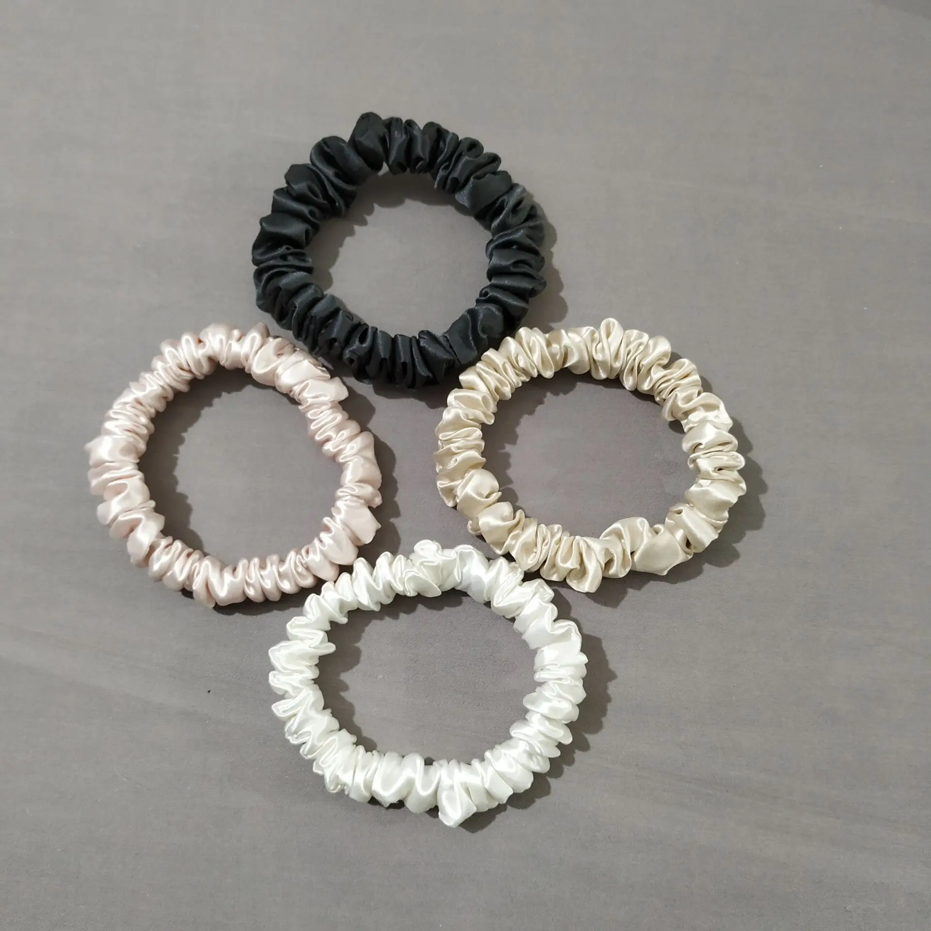 Soft 100 Silk Fabric Hair Scrunchies Hair Ties Elastic Luxurious Silk