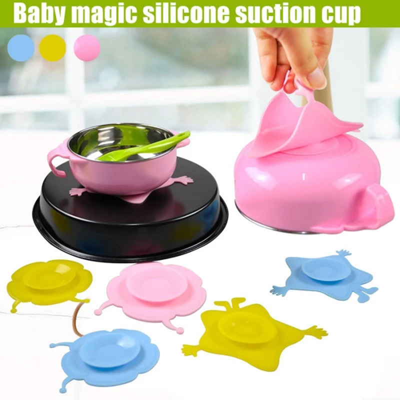 Baby Carrier Silicone Suction Cups Mat Anti Slip Meal Suction Mats Double Sided Magic Suction Dish Sucker for Baby Kids Childrens Pack Of 2 pink