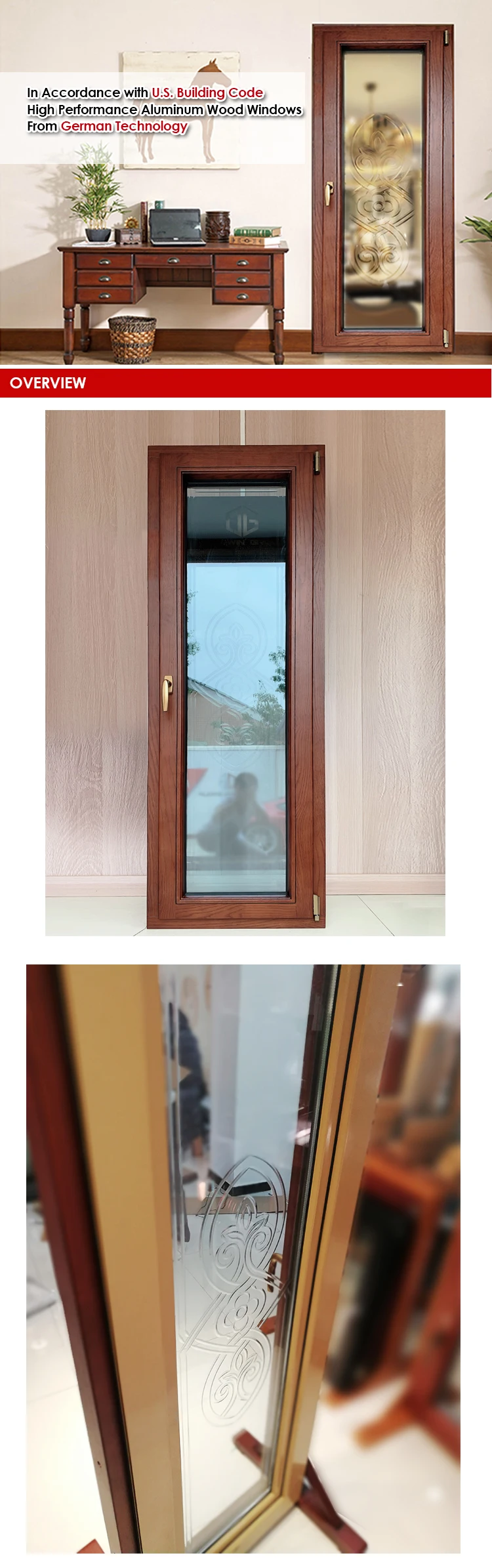 cut engraved glass CE NFRC windproof soundproof hurricane impact house home windows