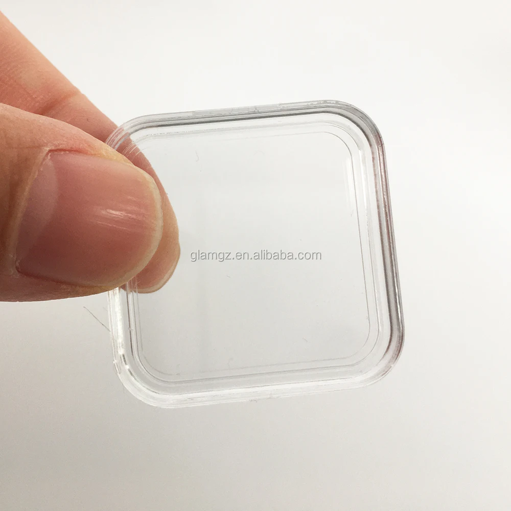 Plastic Coin Snap Holder Small Square Coin Cases Plastic Mini Capsules