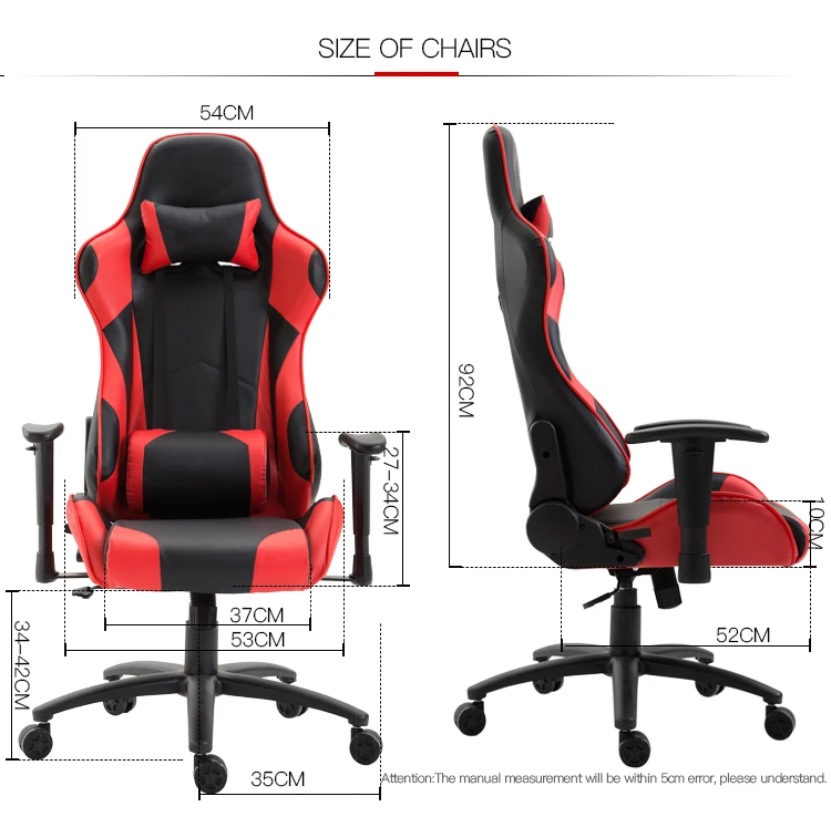 Custom Logo Adult Red Black Ergonomic Racing Gaming Chair ...