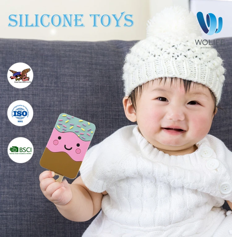 Ice Cream Teething Toys Baby Theether Food Grade Silicone Teether For