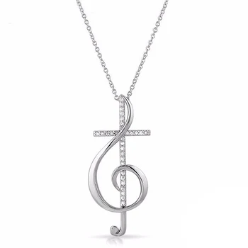 treble clef cross necklace