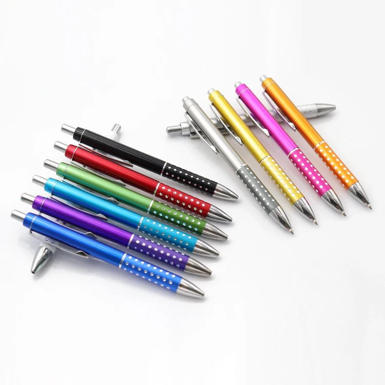 
promotional advertising plastic metal ball point pen lovely shiny crystal customer logo style 