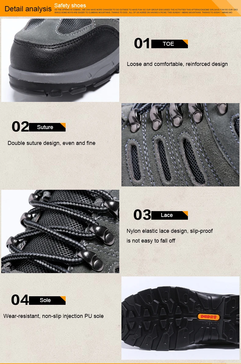 indestructible composite steel toe safety shoes
