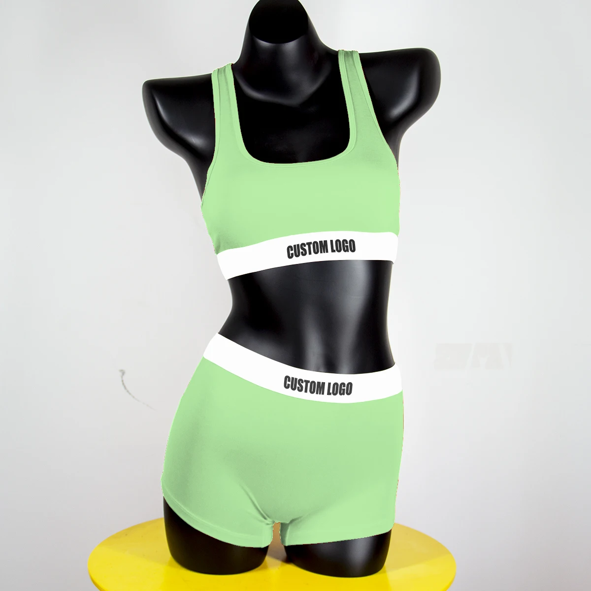 Nonadjusted Seamless Sporty Set Padded Spandex Bamboo Fiber Bra And