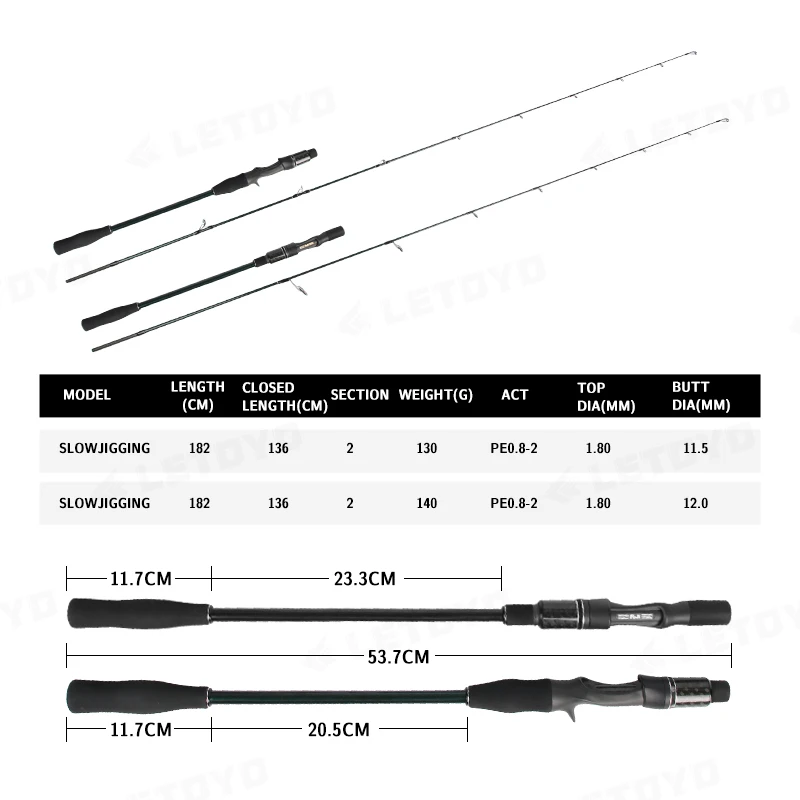 Letoyo Oem Slow Jigging Rod 1.82m Fishing Rod Carbon Fiber Casting