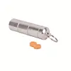 Waterproof Pill Box Key Chain Aluminum Pill Box Case Bottle Drug Holder Keychain Key Ring Trinket Keyring Container