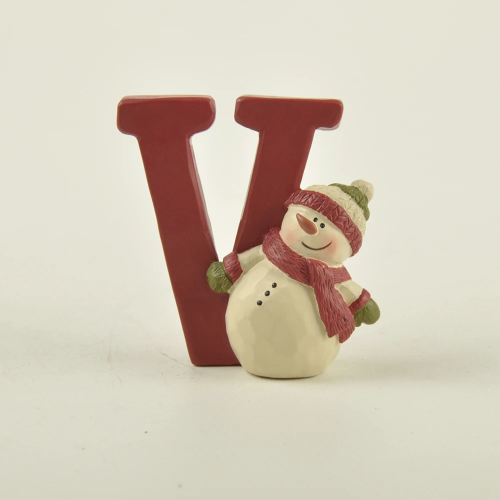 New Custom Design wholesale Personalized Polyresin BELIEVE Words with Snowman Sign home Decoration