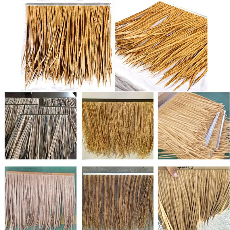 Pe Fireproof Artificial Plastic Synthetic Palm Leaves Thatch Roofing ...