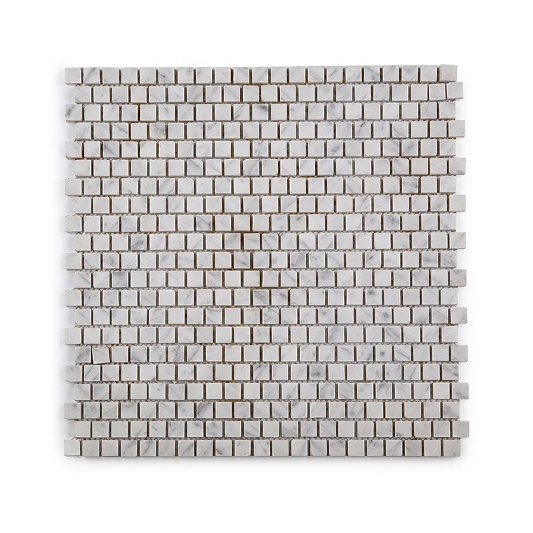 Moonight Mosaic Tile for Wall Small Square Cararra Marble High Quality Acquabiance White Office Building Room Minimalist 1 YEAR
