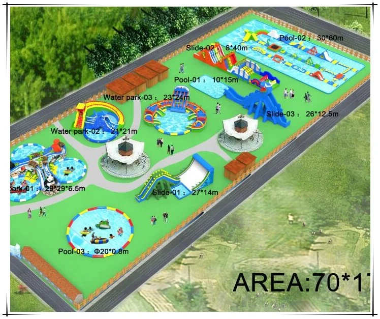 outdoor water inflatable park