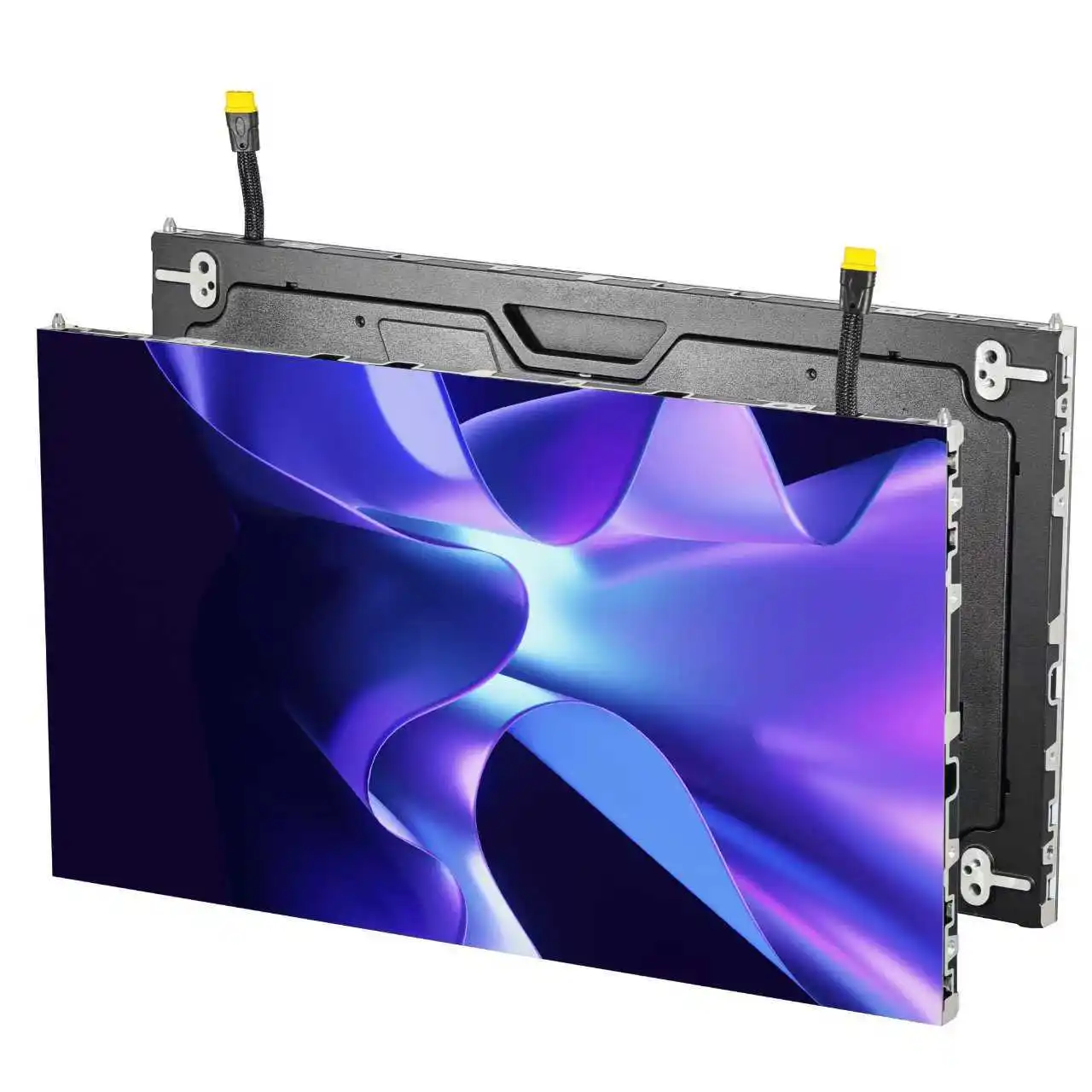 Close-up of P1.2 MicroLED module showing pixel density and seamless tile edge
