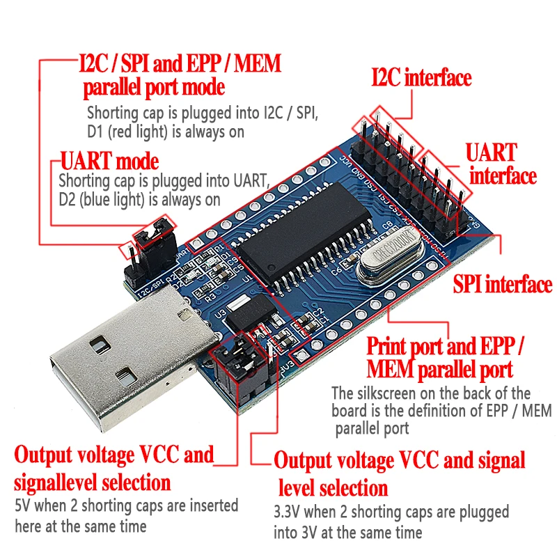New Ch341 Programmer Usb To Uart Iic Spi I2c Convertor Parallel Port ...