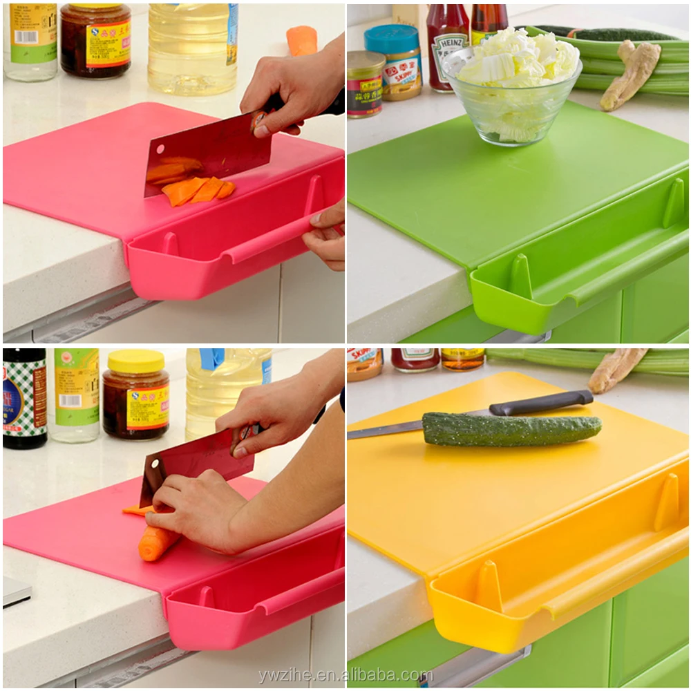 Creative Kitchen Cutting Board 2 In 1 Foldable Chopping Blocks Plastic ...