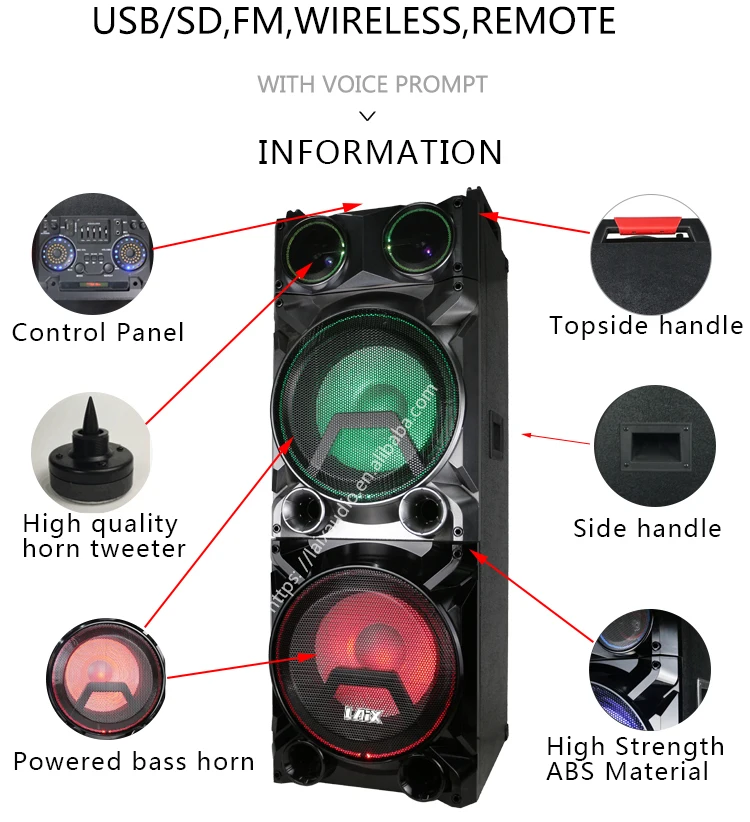 Laix Ds1 Pro Stage Speaker Home Speakers System Karaoke Dual 12 Inches