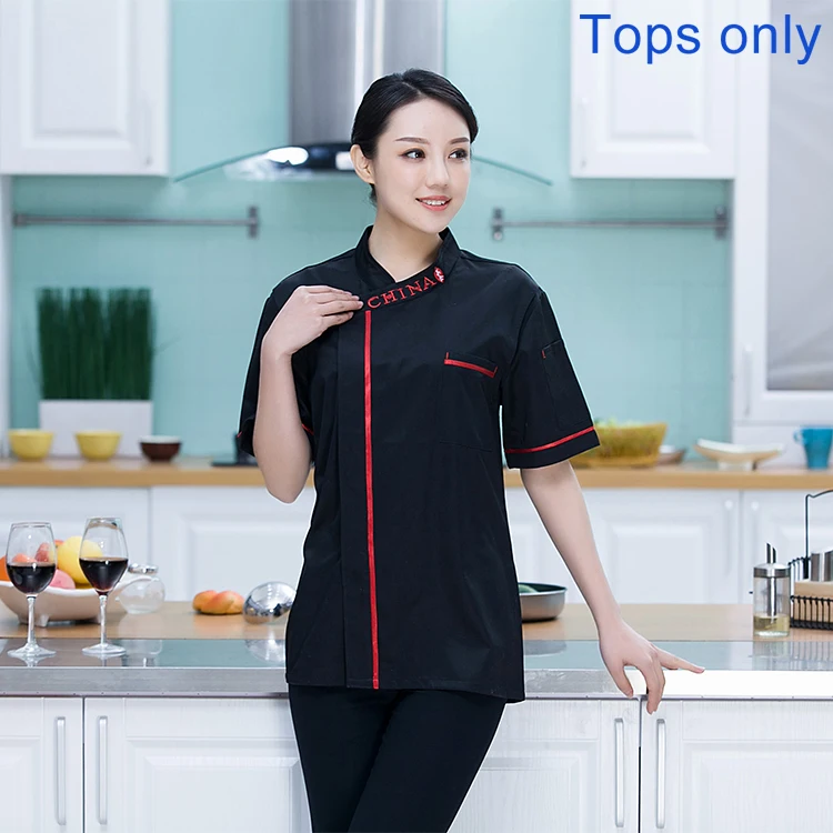 Chef Kitchen Restaurant Uniform Food Service Short Sleeve Hotel Jacket Coat Tops 