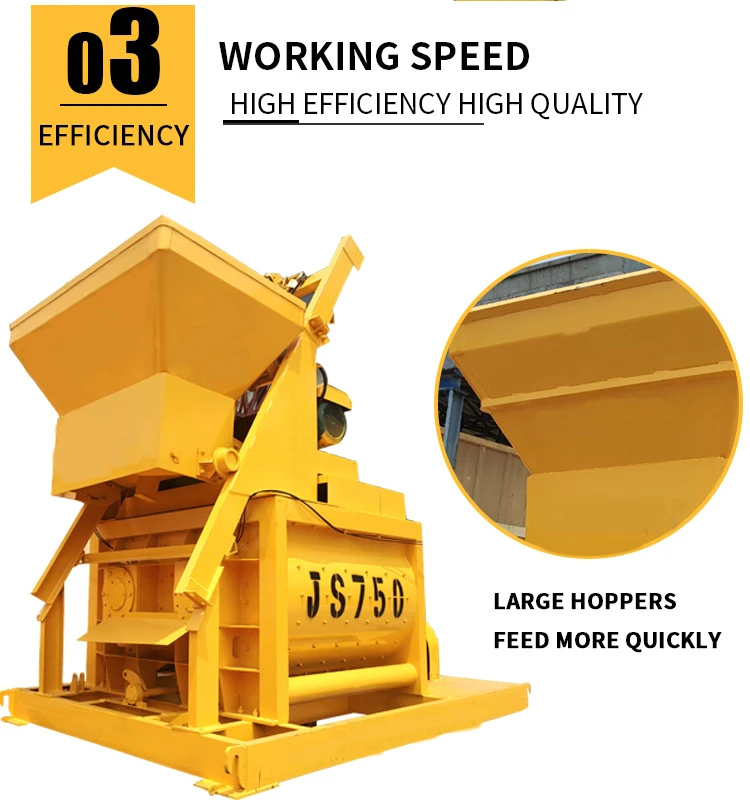 JS750 Concrete Mixer Compulsory Concrete Mixing Machine Forced Cement Mixer With Drum