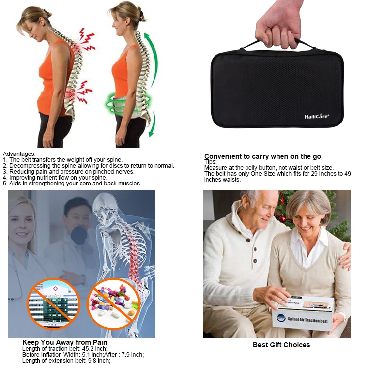 Hailicare High Quality Air Pressure Traction Back Support Waist Belt For Relief Waist.jpg
