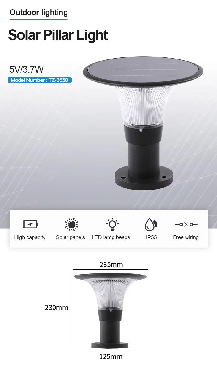 Landscape lighting decoration ip65 waterproof outdoor aluminum 3w solar garden light