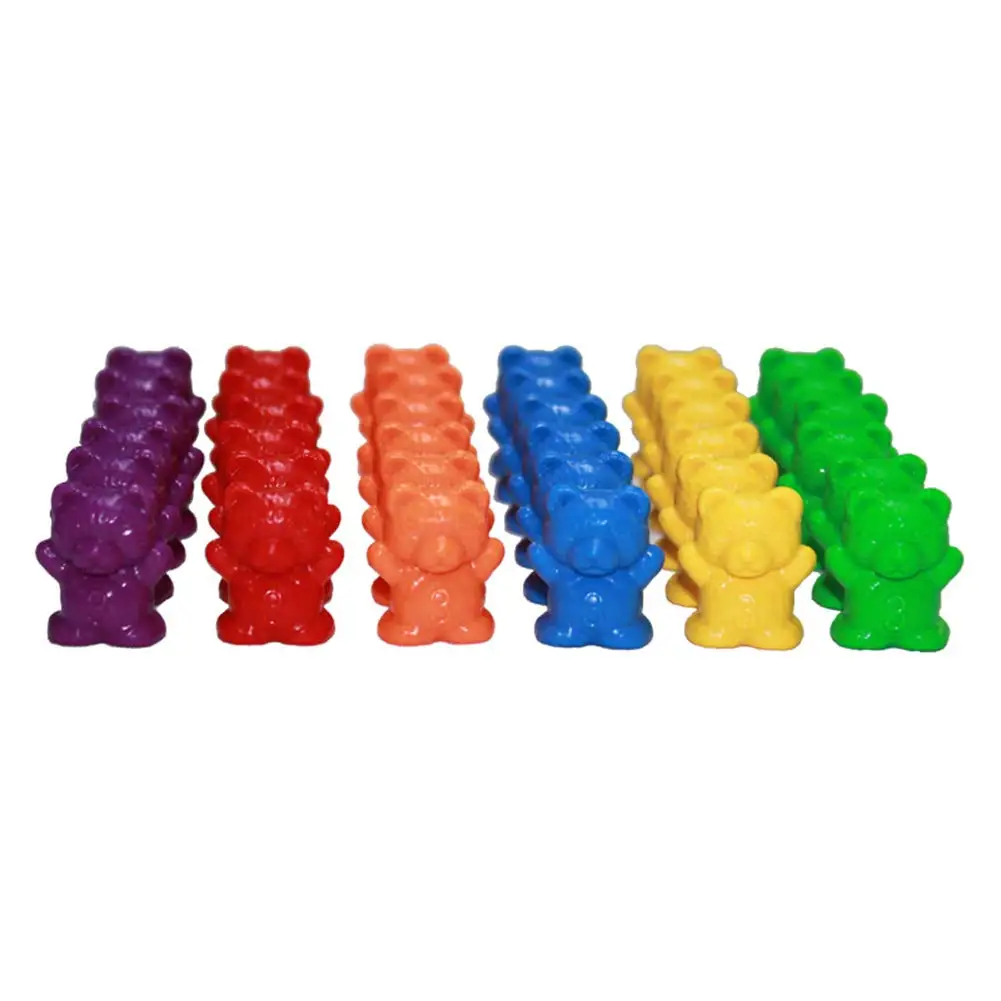 60pcs Kids Bear Counting Markers Mixed Colors for Preschool Education Toys 