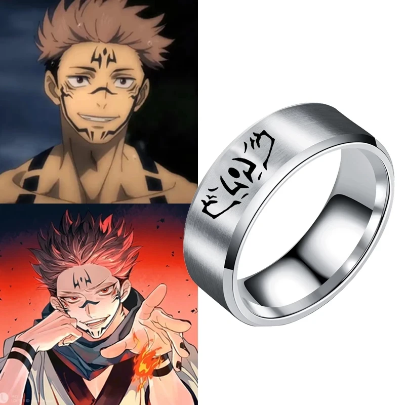 Anime Jujutsu Kaisen Ryomen Sukuna Itadori Yuji Ring Cosplay Stainless