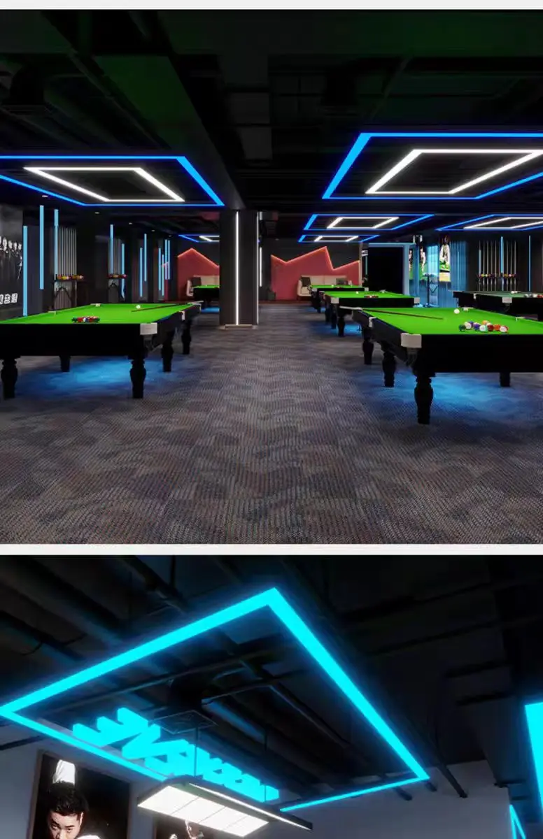 product modern simple design high end billiard room atmosphere led pendant lamp seamless splicing pool room ambiance decorative lighting-3