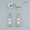 Clear Crystal Ball Handle Stainless Steel Salad Fork and Spoon Set Suitable For Home&Hotel &Restaurant Party Tableware