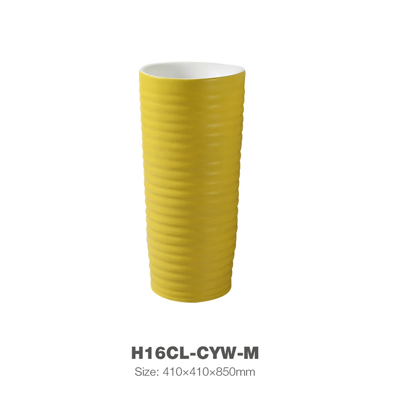 Yellow Color Standing Art Basin Ceramic Bathroom Sanitary Ware  H16CL-CYW-M