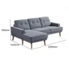 Modern furniture ergonomic office solid wood leg couch L shape linen fabric sectional waiting room arm sofa