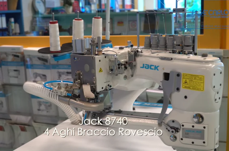 Jack 8740 Curved Arm 4 Needle Six Thread Patchwork Machine With