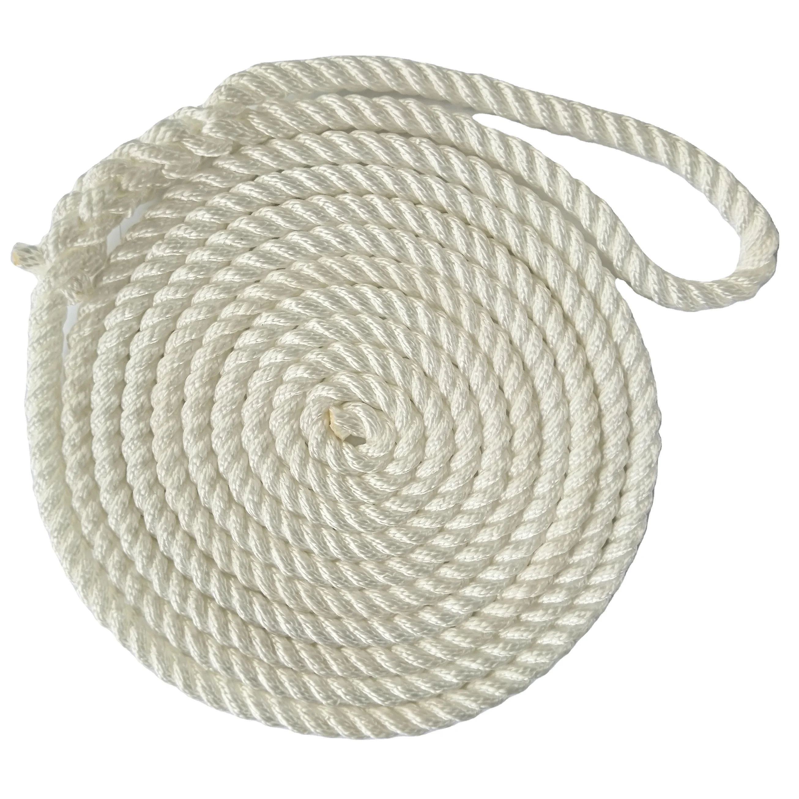 best selling 3 strand nylon rope dock rope nice lines fit perfectly rowing boats mooring rope white color in stock