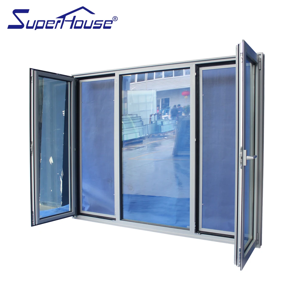 USA Standard casement windows aluminum frame double glass tilt turn aluminum window