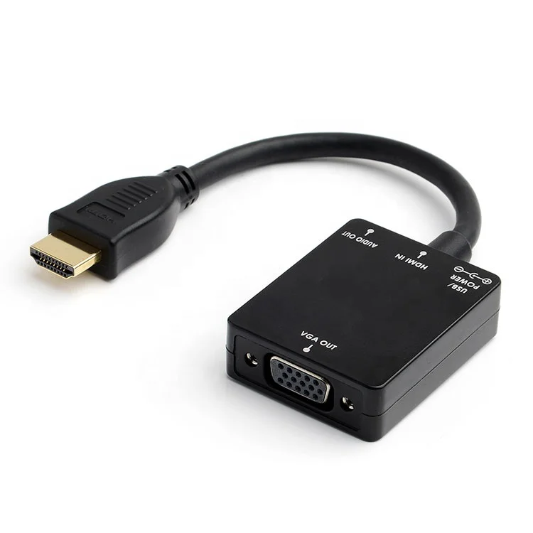 Muestras gratuitas de oro plateado 0,25 m 1080P HDMI macho a VGA hembra cable adaptador con Audio para PS4 - ANKUX Tech Co., Ltd