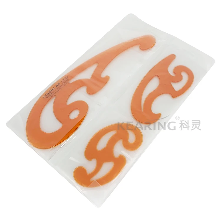 3 Pcs Yellow French Curve Ruler Drawing Template Stencil Ruler for Tailor