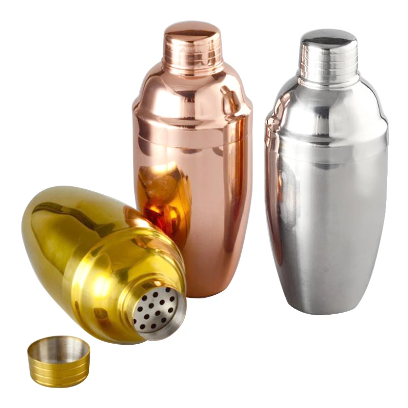 Novelty Bacardi Rose Gold Silver Glitter 350ml Cocktail Shaker