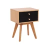 Italian design MDF board oak wood legs night stand with two drawers