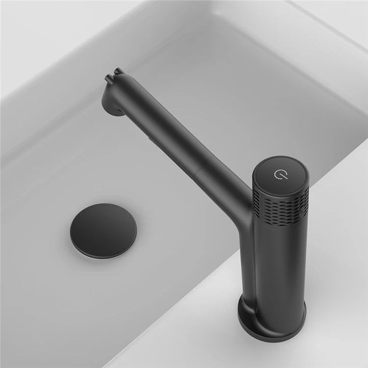 HIDEEP Bathroom Basin Faucet Single Handle Hot Cold water Tap Black Brass Basin Faucet