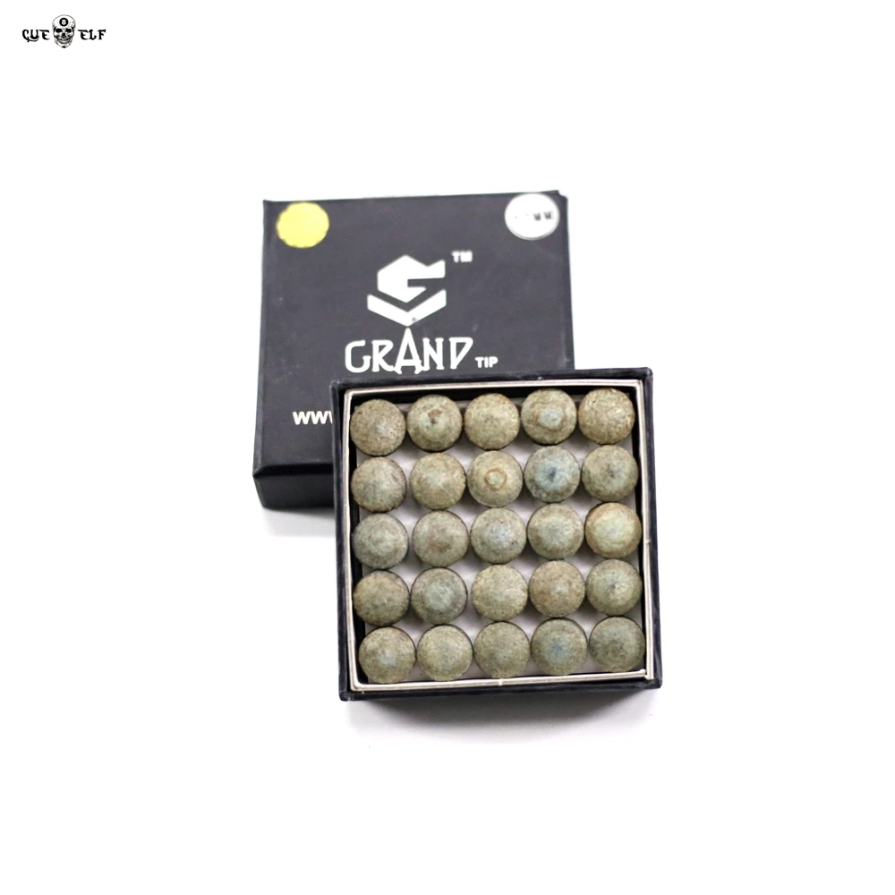 Cueelf 10mm Grand Leather Snooker Cue Tips Grey Billiard Cue Tip 50pcs