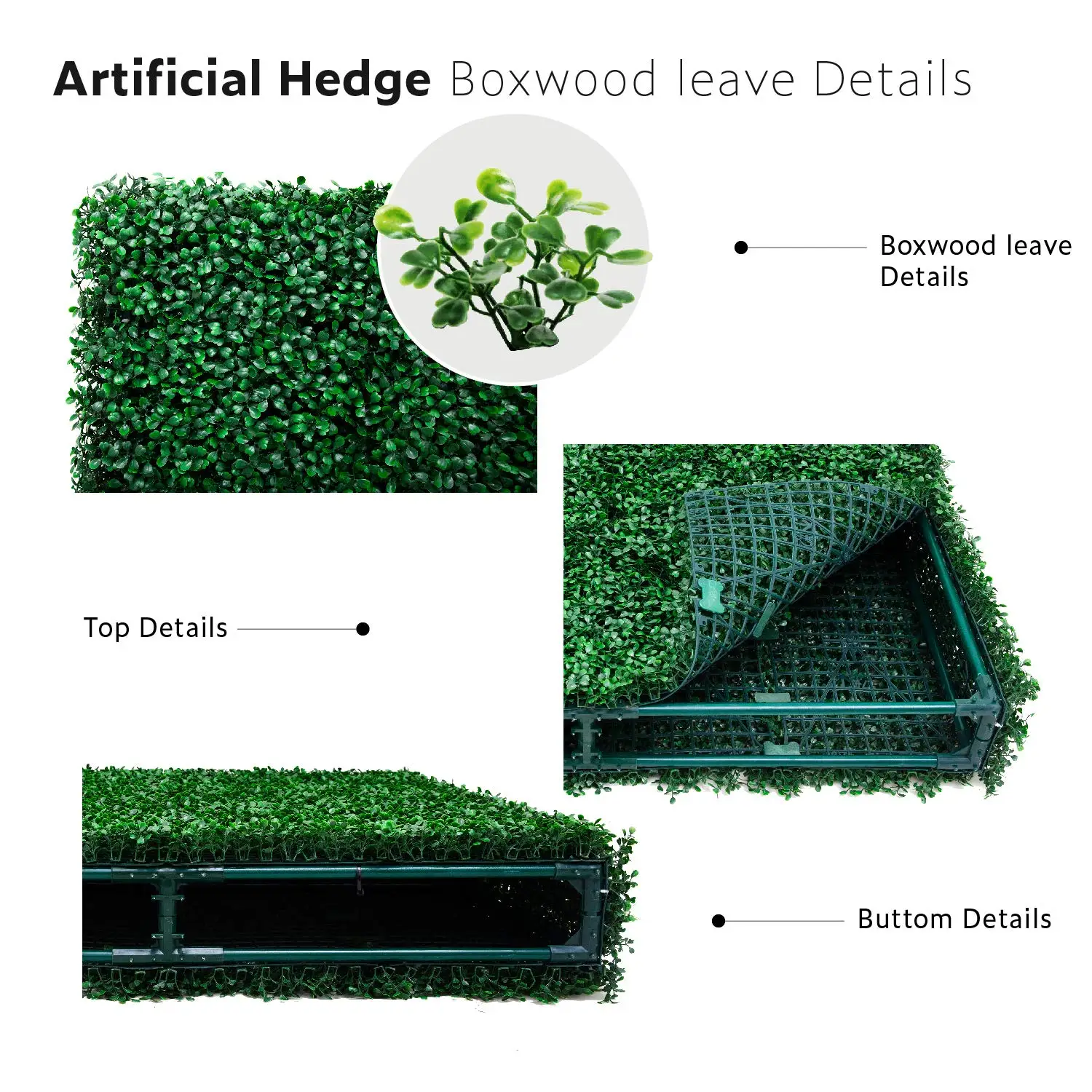Artificial Topiary Hedge Plant Privacy Fence Screen Greenery Panels