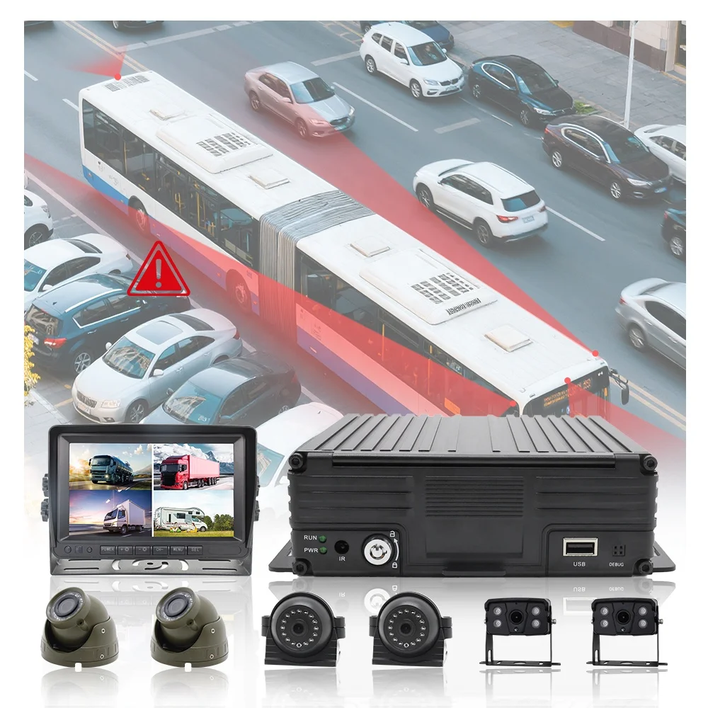 4-channel hybrid DVR with BNC and Ethernet ports, mounted in rack