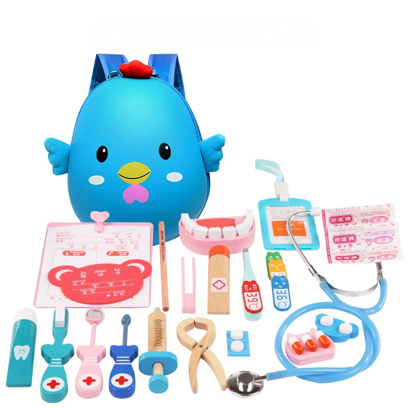 Cute wooden doctor set with bag doctor set toy pretend play doctor set kids
