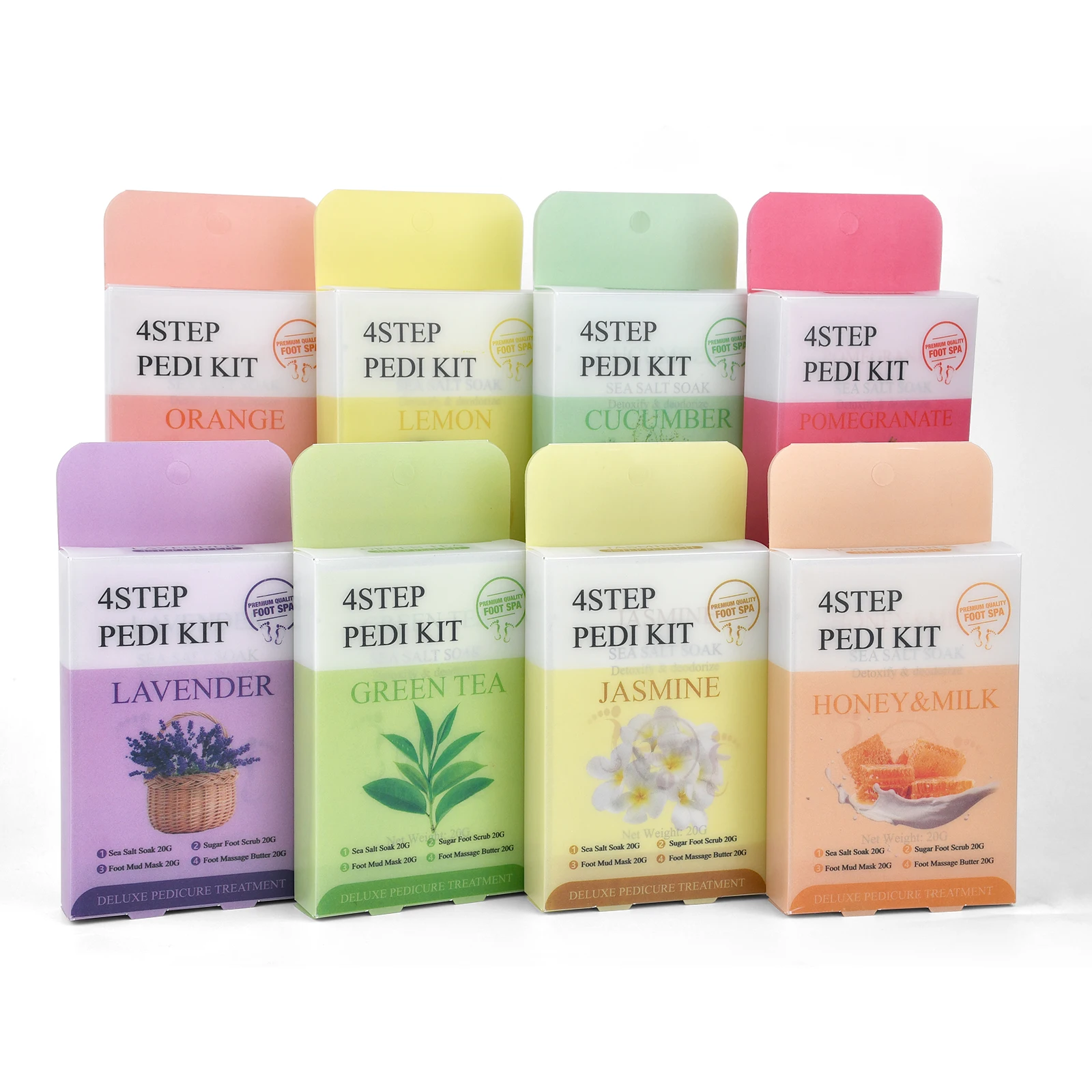 4 Step Pedicure Kit Foot Scrub Soak Herbal Spa Foot Peeling Skin Care ...