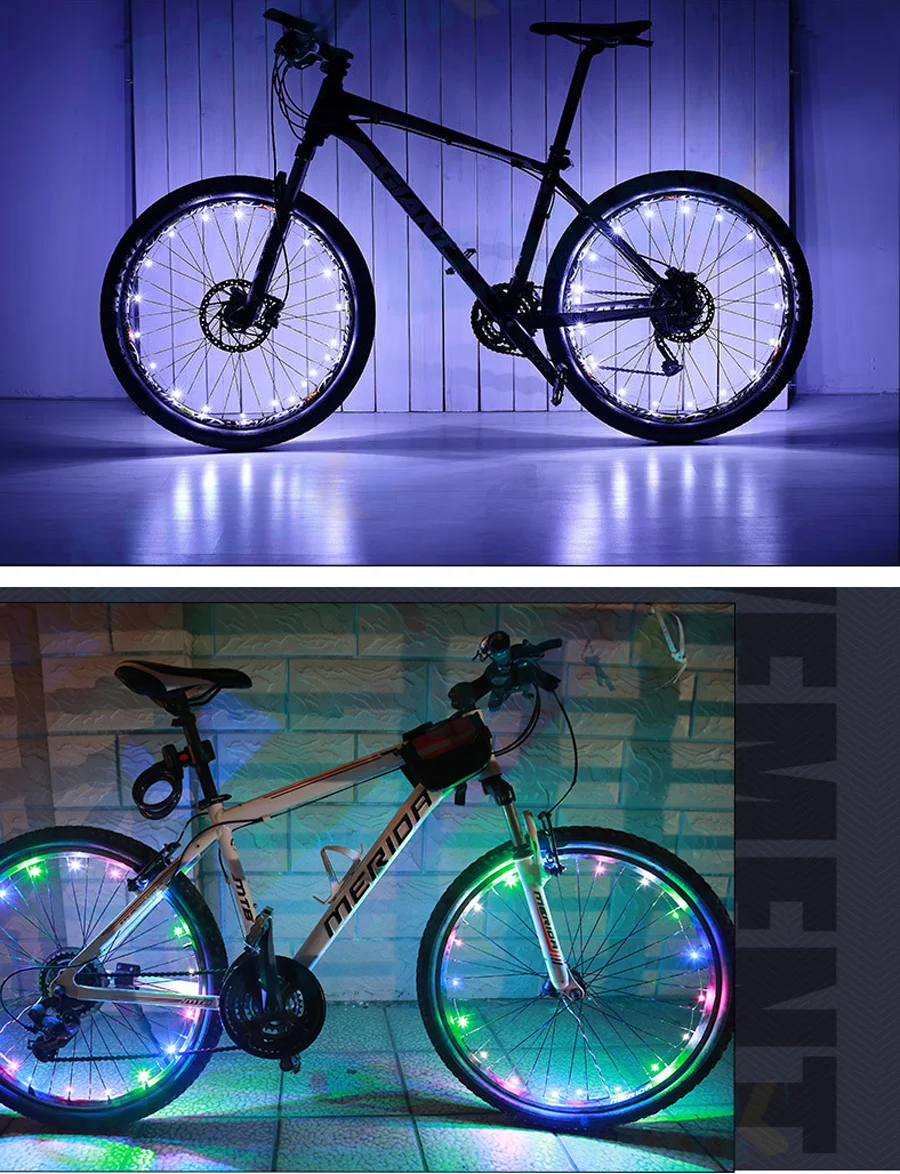 彩色led 自行车车轮灯自行车超级明亮的辐条溢价 7 种颜色防水自行车