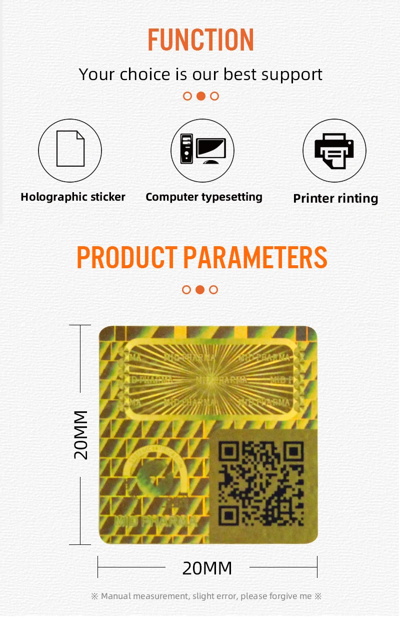 custom 3d hologram pictures security hologram stickers maker