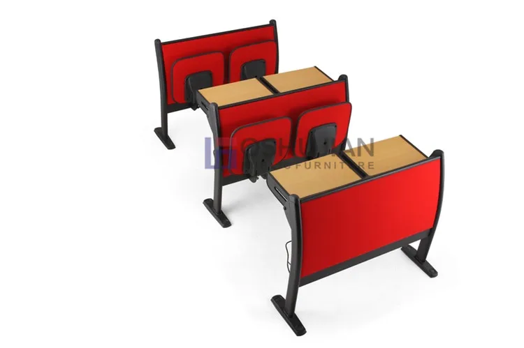 Lecture room school desk and folding chair