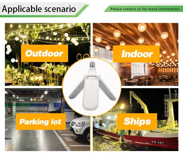 Super Bright Lamp 36W 45W 110V 220V E26 E27 Foldable Led Trefoil Light Bulb